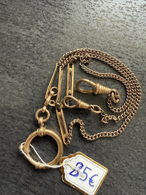 Taschenuhr Kette Antike Uhrenkette Gold Vintage Uhrenkette Für Taschenuhr  Vergoldet