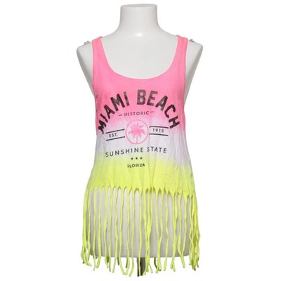 Beach by Exist, Tank­top, Größe: L, Pink/Gelb/Weiß, Baumwolle, Print, Damen #Uds