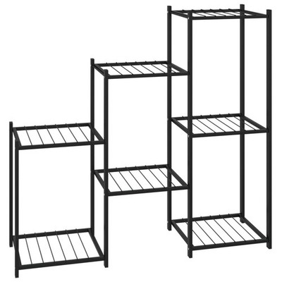 Flower Stand Outdoor Patio Multiple Storage Display Rack Black Iron vidaXL
