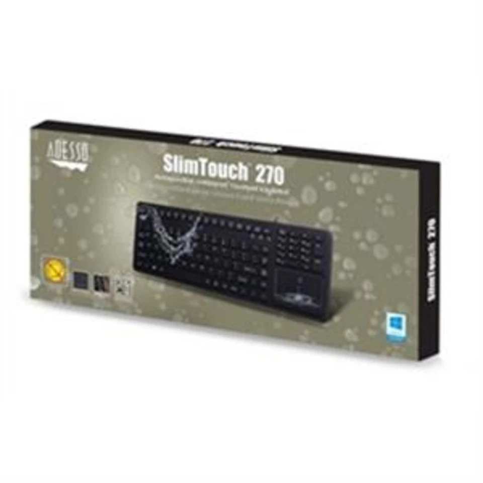 Adesso Akb-270Ub Waterproof Touchpad Keyboard Blk Usb Washable Antimicrobrial - Image 3 of 4