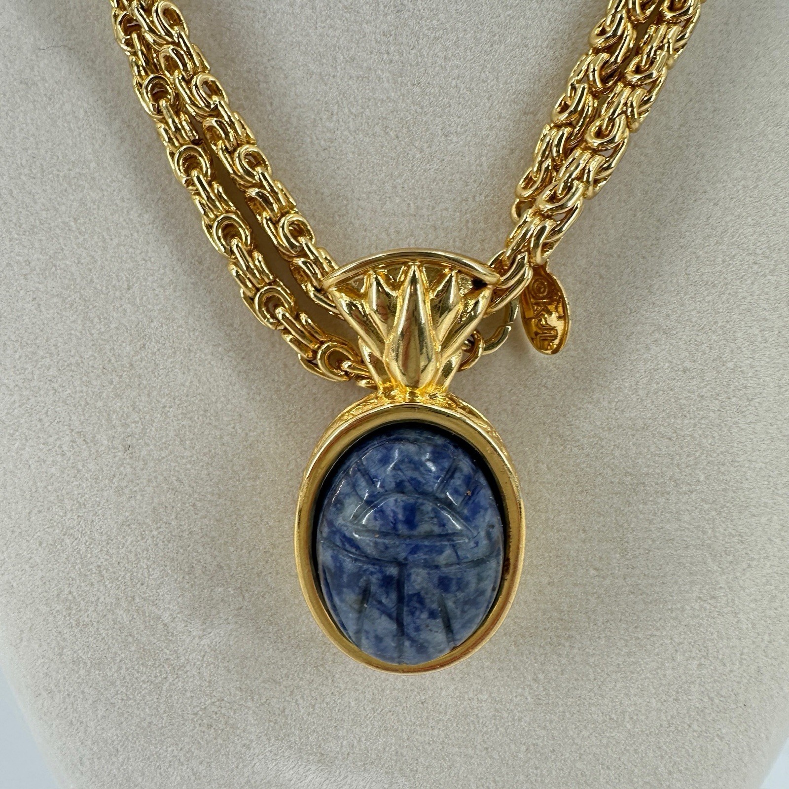 Vtg Kenneth Lane Necklace Egyptian Revival Scarab… - image 2