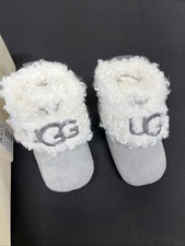 UGG Baby Infant Mini Crib Booties Gray Unisex sz 4/5 M Medium 12-18 Months New