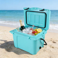 25 Qt. Portable Cooler, Insulated Hard Cooler with Bottle Opener,Cup Holder, For
