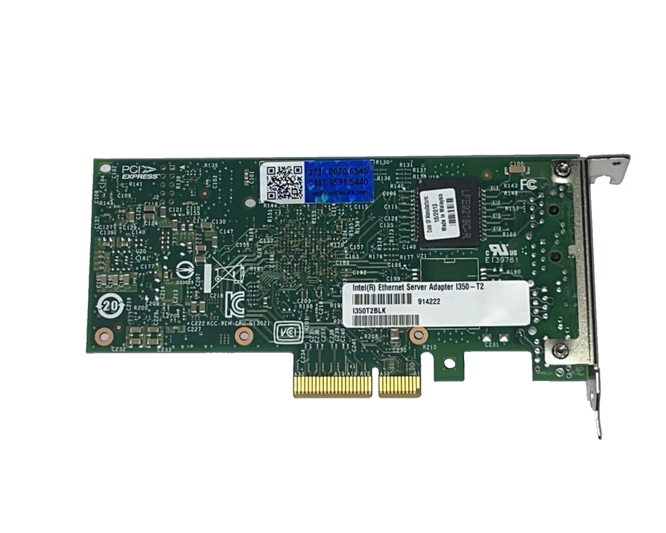 Intel I350-T2 I350TBLK 1GbE 2x RJ-45 PCIe x4 Network Ethernet Karte Low Profile - Bild 3 von 4