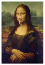Funny Mona Lisa Bathroom Wall Art Poster Humorous Toilet Decor Gift Idea Art