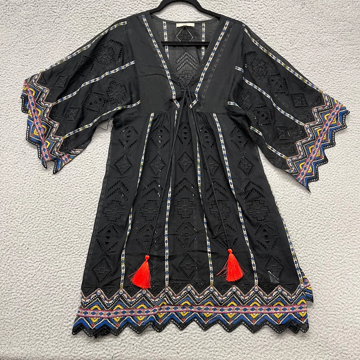 sachin and babi light blue dress Johnny Was Black Linen Embroidered Tunic, XS  Second Serve Resale