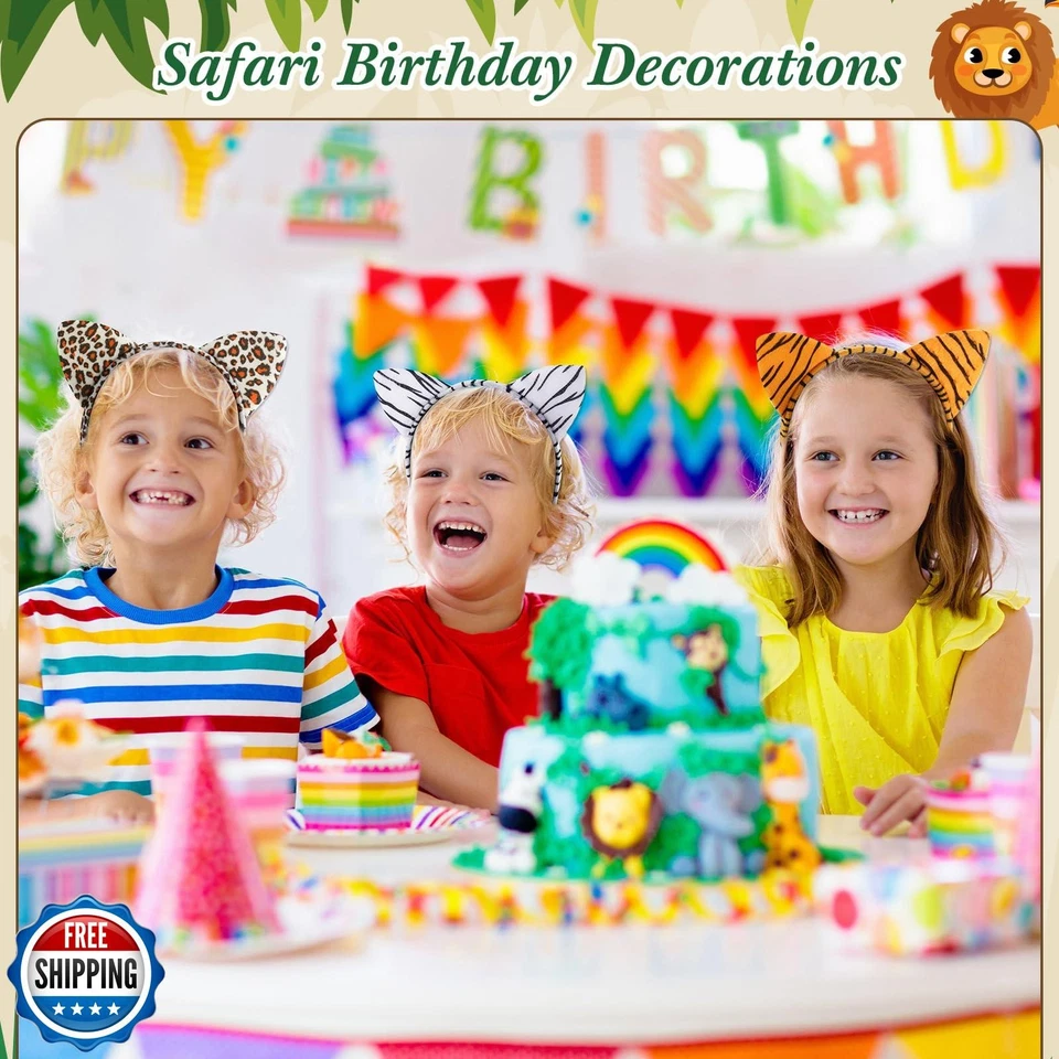 Kigeli 30 Pcs Jungle Animal Safari Ears Headbands for Kids Hair Hoops Photo B - Image 4 of 4