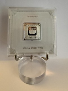 Geiger Edelmetalle 20g AG 999 Fine Silver Square Bar with Plastic Assay Capsules
