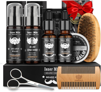 Beard Kit for Men Grooming & Care: with 2 Pack Beard Oils and Balm - Wash & Cond