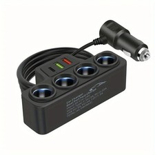 Car Cigarette Lighter 12V-24V 4 Way Socket Splitter USB PD Charger Power Adapter