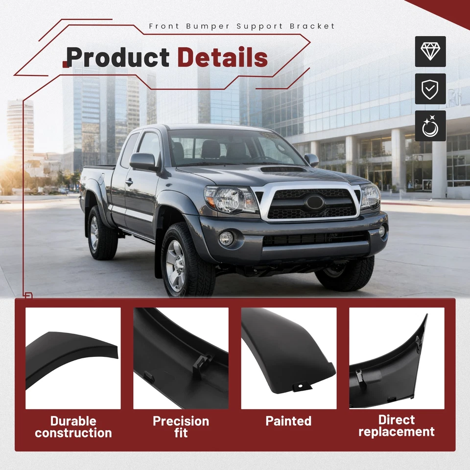 NEW Left & Right Front Bumper End Cap Fender Extension For Toyota Tacoma 2005-11 Foto 3 de 4