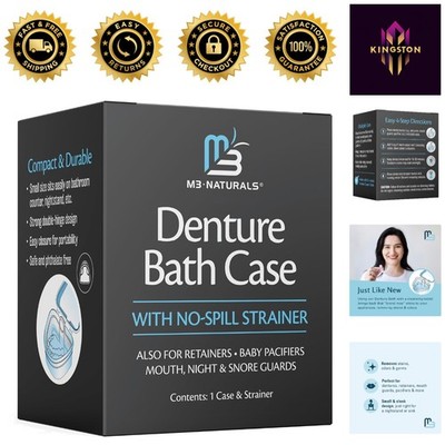 Innovative Denture & Retainer Cleaner with Travel-Friendly Case - 3.5x4 inches