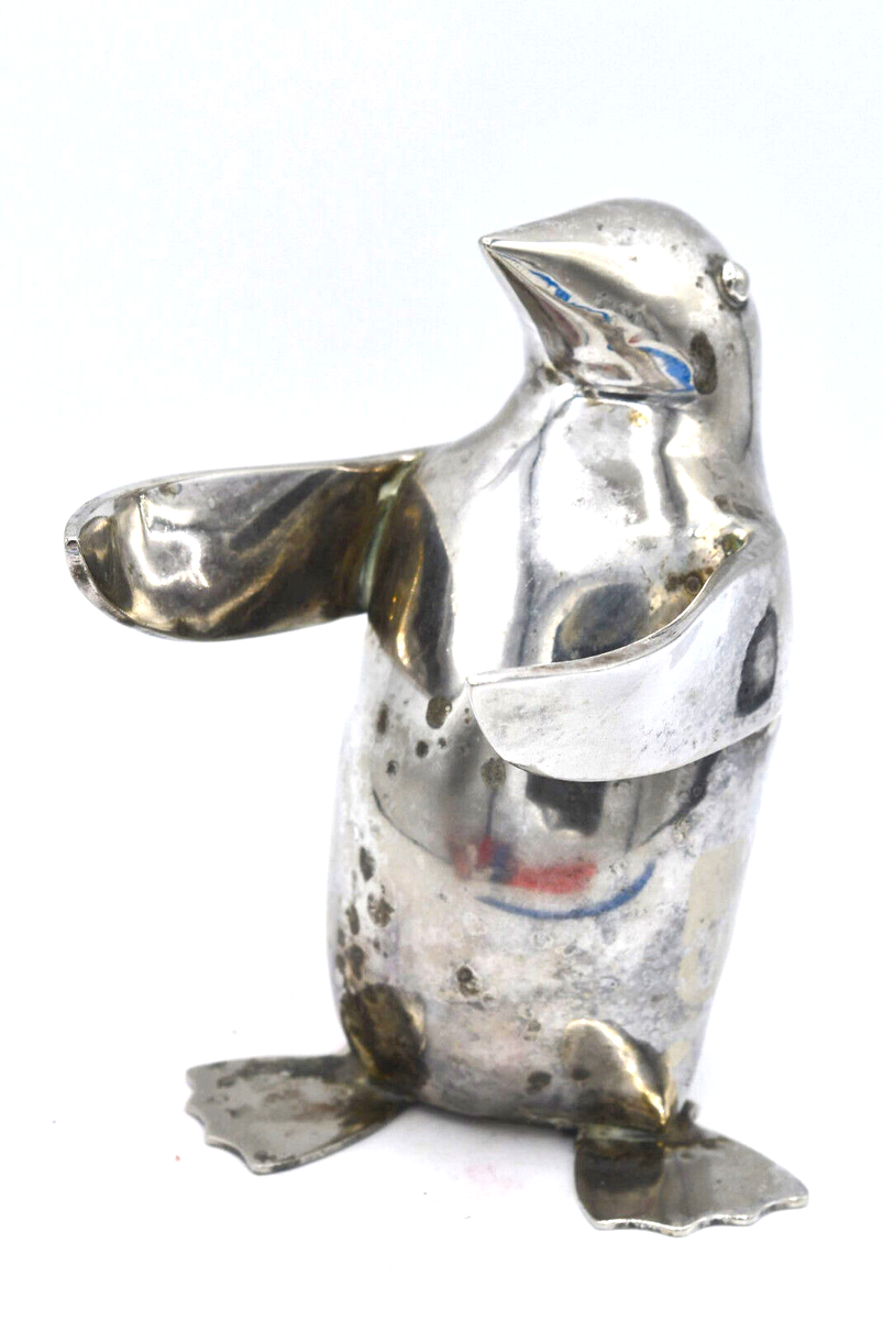 Restoration Hardware Penguin Silver Figure Statue Bar Snack Olive