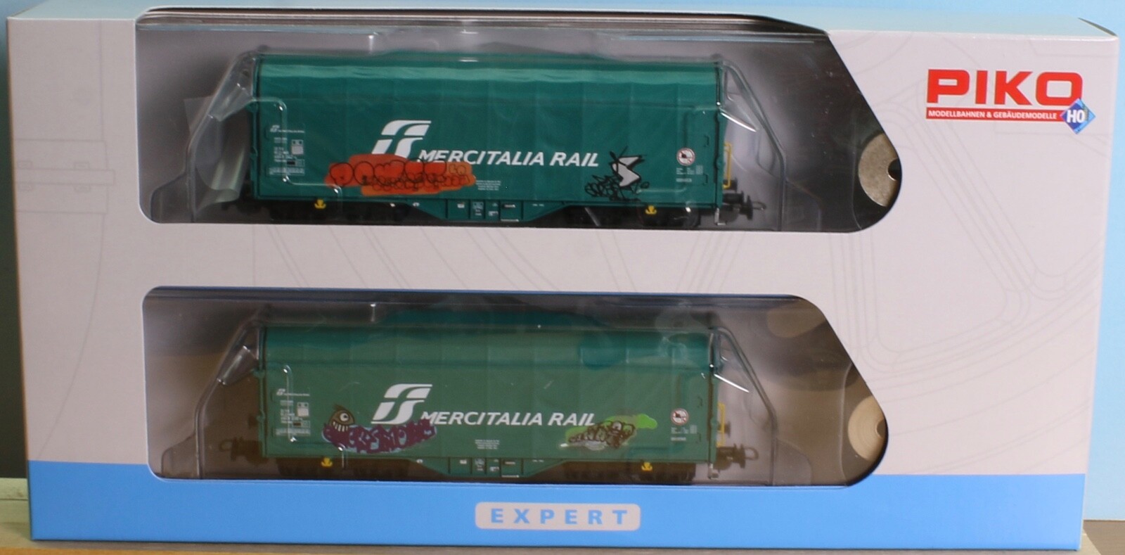 Piko 58255, Spur H0 / Maßstab 1:87, FS Schiebeplanwagen-Set , 4-achsig, Epoche 6