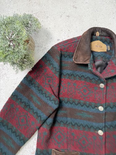 Vtg Woolrich Wool Blend Southwestern Aztec Jacket Coat USA Womens Size L - Picture 2 of 23