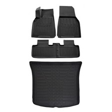 Gummifussmatten + Kofferraumwanne 3D Set Für Tesla Model Y 2020-2025