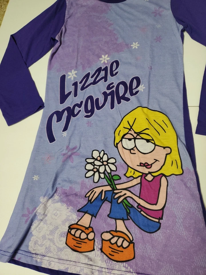 Camisón pijama púrpura vintage para niñas talla 10/12 Disney Lizzie McGuire difícil de encontrar raro Foto 2 de 4