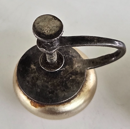 Pendientes de 1/2" con botón de plata esterlina perla imitación vidrio limón claro de la década de 1940 - Imagen 7 de 10