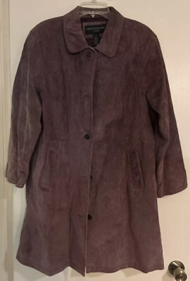NEW VTG Centigrade Mauve Genuine Suede Leather 3/4 Length Coat Size 1X
