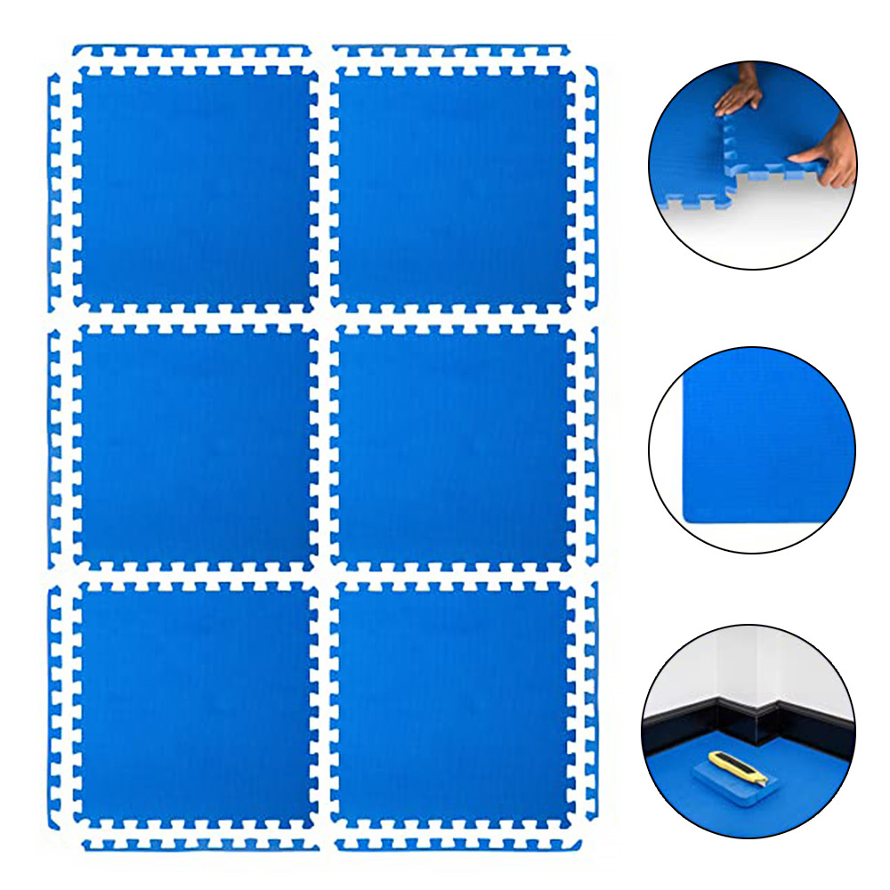 Bodenschutz Puzzle Matte Set blau 60x60x1 cm Fitness Unterlage Schutzmatte 
