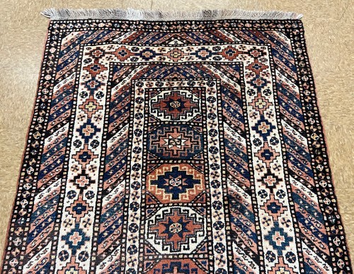 Hand Knotted Qashqai Ivory Terracotta Wool Tribal Oriental Area Rug 4'8" x 10'6" - Picture 5 of 11