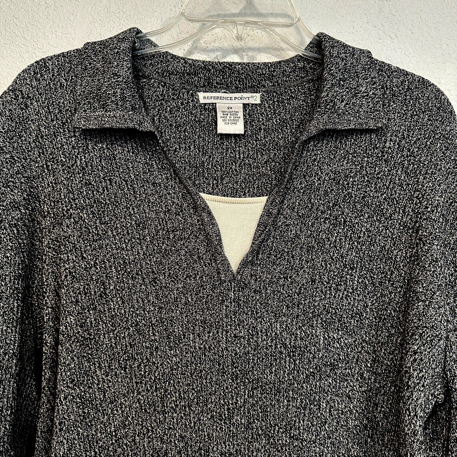 Vintage Reference Point Pullover Sweater Gray Cot… - image 4