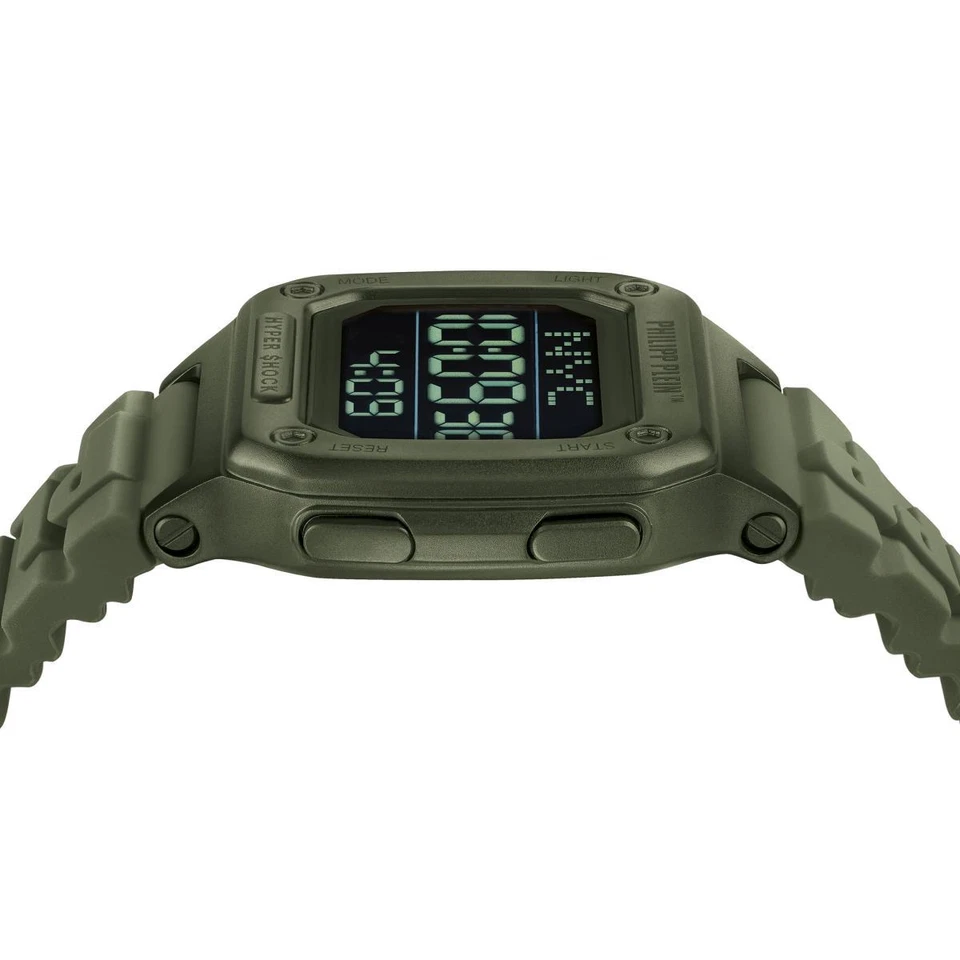 Philipp Plein Herren Uhr Digital Quarz HYPER SHOCK grün PWHAA0421 Silikon  - Bild 2 von 4