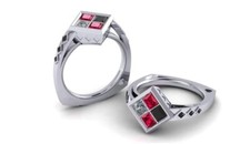 Anello in argento 925 creato in laboratorio con diamanti Harley Quinn Princes...