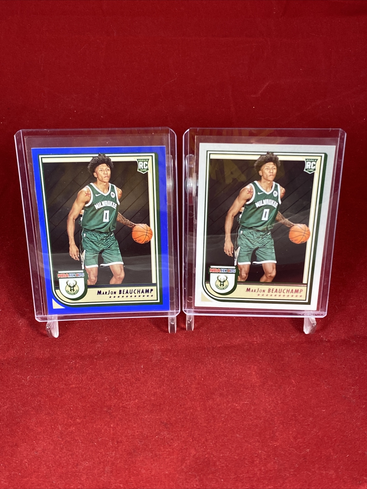 MARJON BEAUCHAMP SP RC 2022-23 NBA Hoops BLUE Parallel ROOKIE Card #254 BUCKS