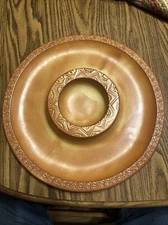Chip Or Veggie W/ Dip Tray Boston Warehouse Made in Italy Lovely Terra Cotta
