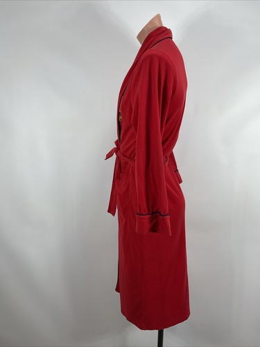 CHAPS Red Lightweight FLEECE WRAP Lounge ROBE Mens sz M Ralph Lauren - Picture 6 of 10