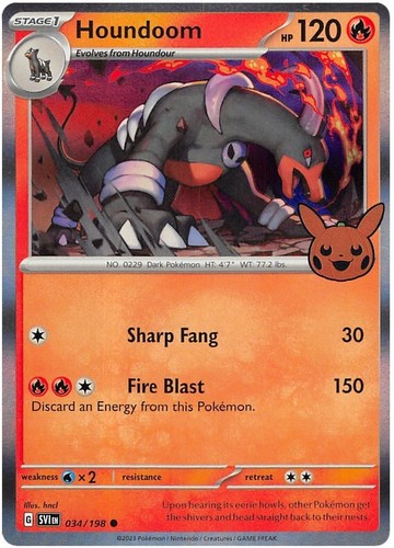 Pokemon TCG - Houndoom 034/198 Holo Rare - 2023 Trick Or Trade