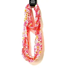 Foulard Infinity Scarf Sheer Lightweight  68" x 10" Pink Yellow Multicolored NWT