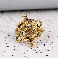Handmade Twisted Snake ring, Two head Serpent ring, Gothic snake jewelry, GIFT