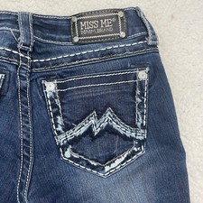 Miss Me Jeans Signature Skinny Dark Wash Low Rise Womens Size 27 Rodeo Stitched