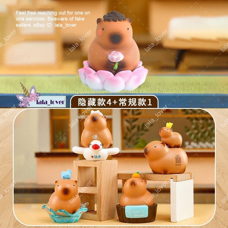 置物 Waiting in Vain Capybara Take a Shower Series Sealed Case of 4 Blind Boxes | eBay
