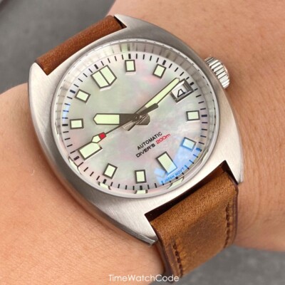 Mother of Pearl NH35 Automatic Men's Watch White Dial AR Sapphire Waterproof