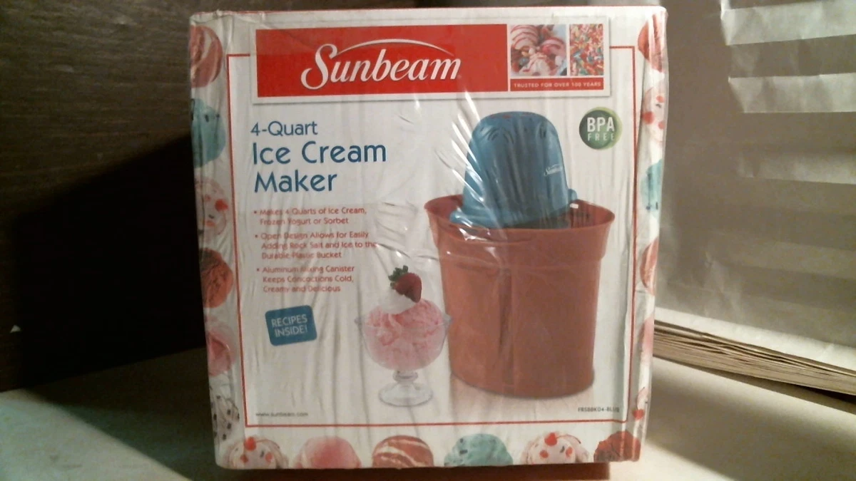 Sunbeam 4 quart ice cream maker new arrivals