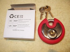 70 mm Diskus Vorhängeschloss wasserdicht gummiert 8 mm Bügel 304 Edelstahl