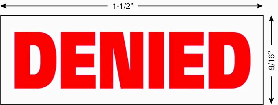 AS-IMP1022 - Denied, Heavy Duty Commerical Quality Self-Inking Rubber Stamp, Red - Image 2 of 3