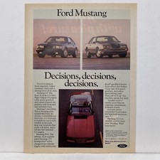 1984 Ford Mustang Print Ad Gt Convertible Svo Decisions Car Vintage 80s 1984 Ford Mustang Print Ad Gt Convertible Svo Decisions Car Vintage 80s