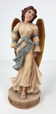 Wood World Virginia Standing Angel Figurine WW 1989 Folk Art 10'' Vintage