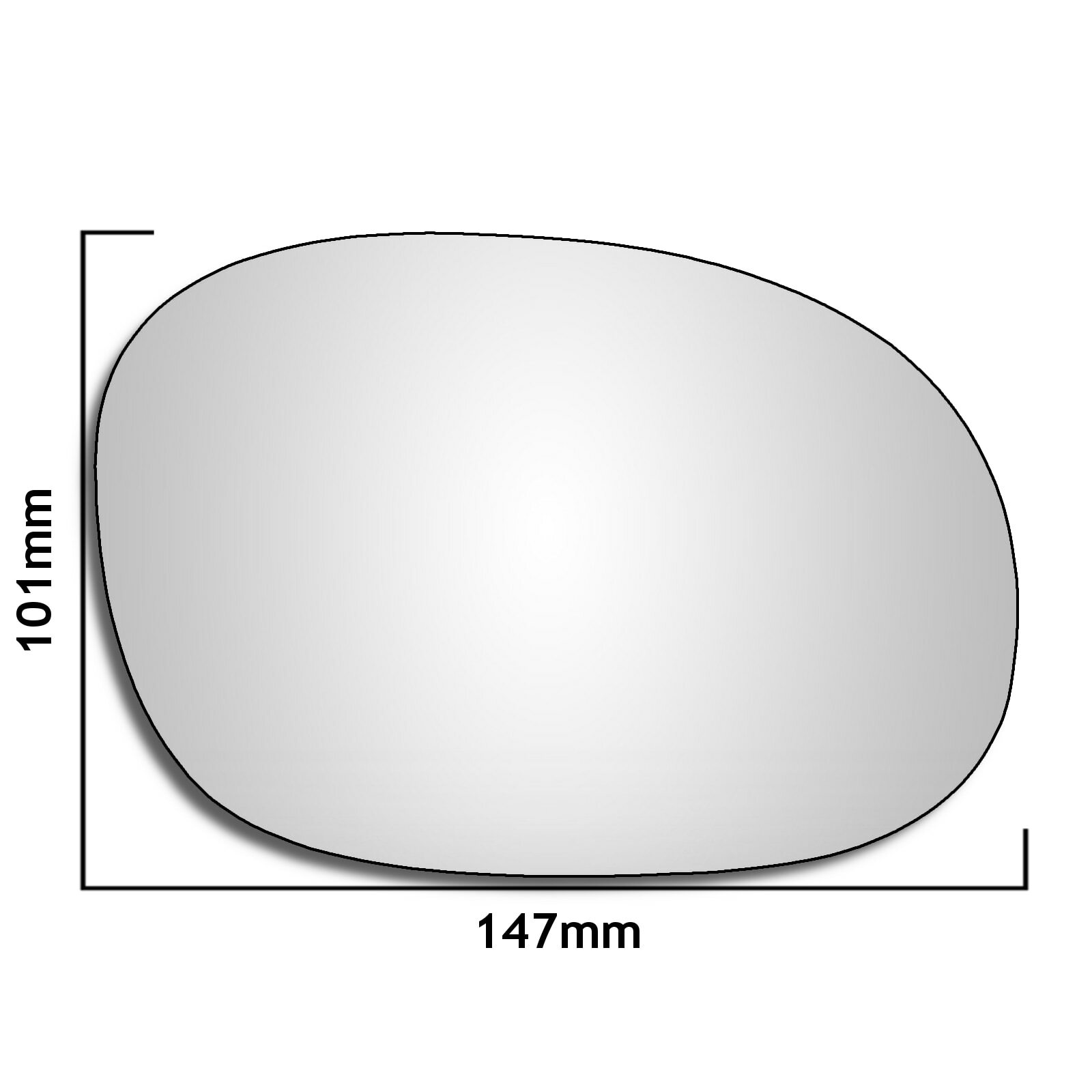 Right Hand Drivers Side Citroen C3 Mk1 2003-2010 Convex Wing Door Mirror Glass
