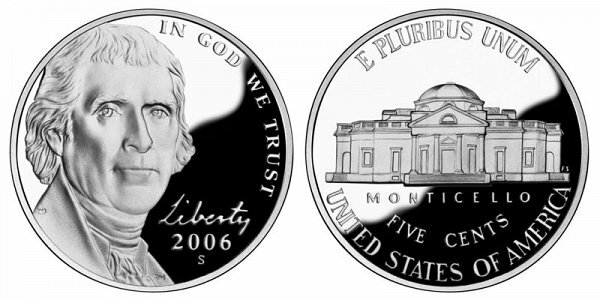 2004 2005 2006 Proof Jefferson Nickels from US Mint Proof Sets 5