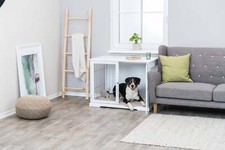 Indoor Furniture Style Crate for Dogs with Water Resistant Floor, White
