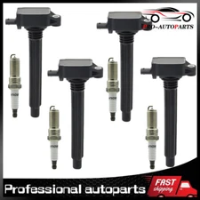 4 Ignition Coils UF751 + Spark plugs For Jeep Cherokee Chrysler Dodge Dart 2.4L