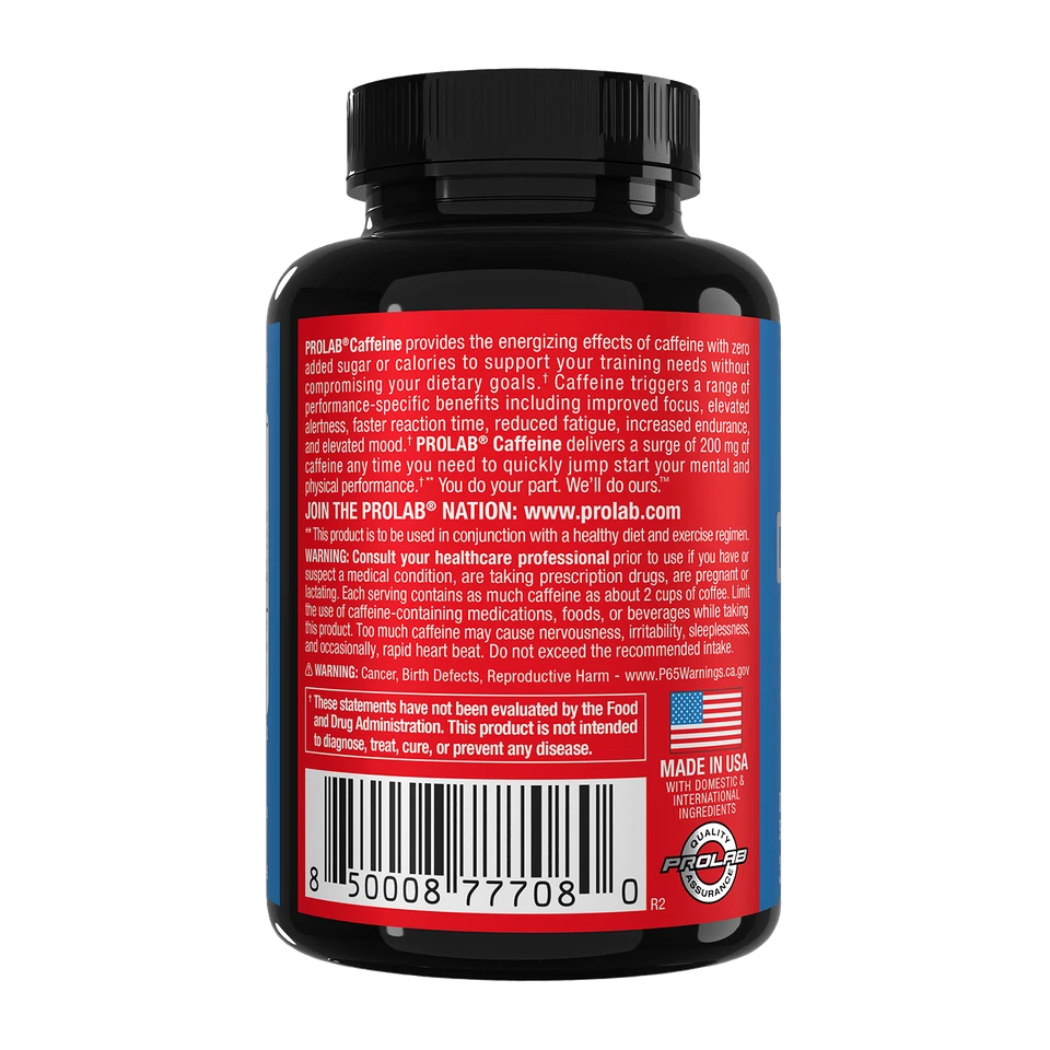 Prolab Caffeine Tablets 200mg - 300ct. | Energy Support, Helps Enhance Endurance - Image 3 of 4