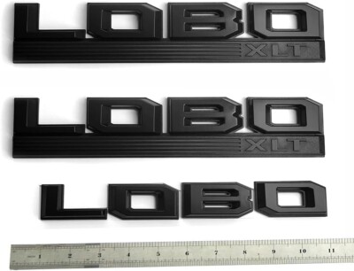 3x LOBO XLT Emblems Fender Badge Logo FL3Z-16720-L Matte