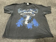 VINTAGE Team MuscleTech Double Sided T-Shirt Large Black Health Supplements Gym