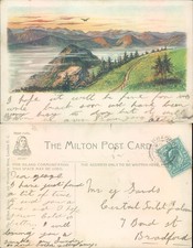 Lake and mountain landscape Bradford The Milton Series 1906 postmark Landscapes